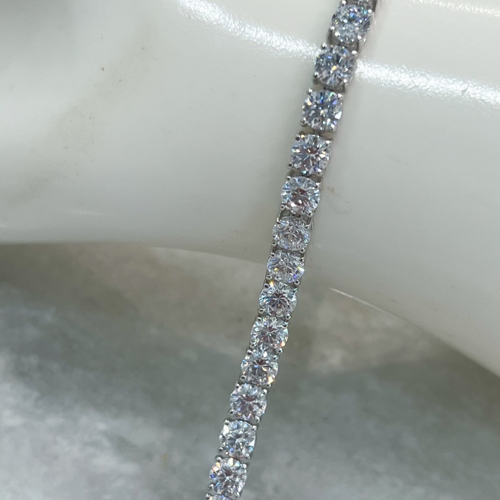 Swarovski Zirconia 7.25” Sterling Silver Tennis Bracelet by J Francis - Picture 10 of 15